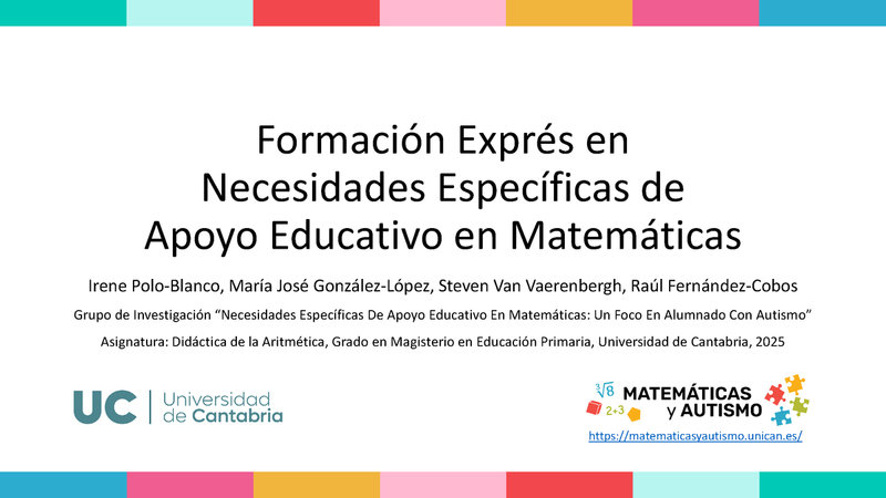 Formación Exprés en Necesidades Específicas de Apoyo Educativo en Matemáticas Formación Exprés en Necesidades Específicas de Apoyo Educativo en Matemáticas